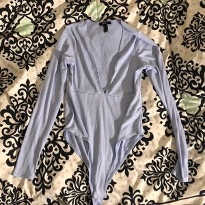 Long sleeve V neck body suit